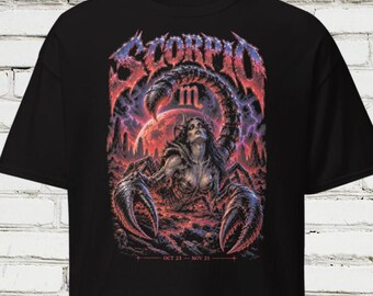 HORRORSCOPES Scorpio Shirt, Scorpio Zodiac T-Shirt, Horror Astrology Graphic Tee, October November Birthday Gift