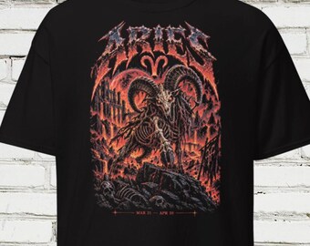 HORRORSCOPES Aries Shirt, Aries Zodiac T-Shirt, Horror Astrology Graphic Tee, March April Birthday Gift