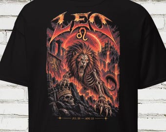 HORRORSCOPES Leo Shirt, Leo Zodiac T-Shirt, Horror Astrology Graphic Tee, July August Birthday Gift
