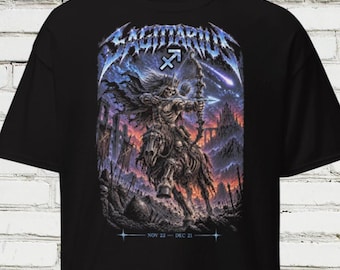 HORRORSCOPES Sagittarius Shirt, Sagittarius Zodiac T-Shirt, Horror Astrology Graphic Tee, November December Birthday Gift