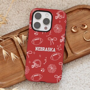 Custom Red White Football Phone Case | Doodle iPhone Case | Coquette Sports bild 3
