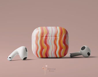 Groovy Wave AirPods Case: Full-Coverage Print, Durable Polycarbonate