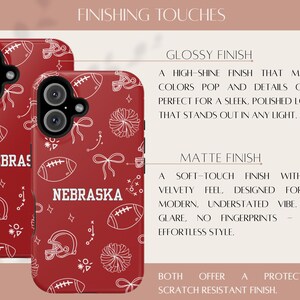Custom Red White Football Phone Case | Doodle iPhone Case | Coquette Sports bild 6
