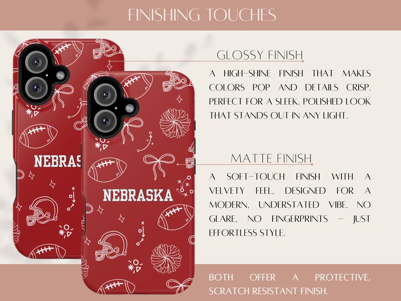 Custom Red White Football Phone Case | Doodle iPhone Case | Coquette Sports bild 6