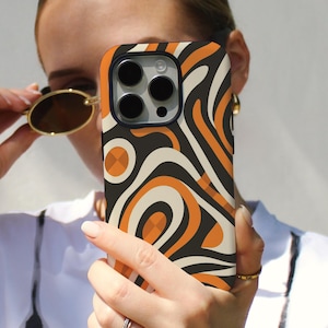 McLaren F1 Racing Phone Case: Abstract Checkered Flag Design