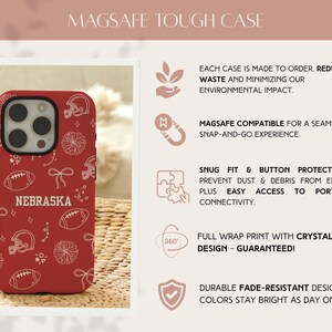 Custom Red White Football Phone Case | Doodle iPhone Case | Coquette Sports bild 4