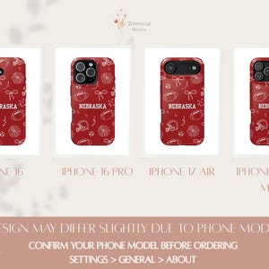 Custom Red White Football Phone Case | Doodle iPhone Case | Coquette Sports bild 7
