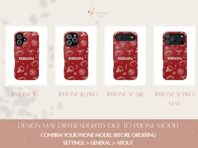 Custom Red White Football Phone Case | Doodle iPhone Case | Coquette Sports bild 7