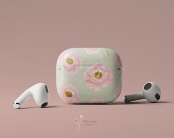 Floral AirPods Case: Elegant Pink Flower Design