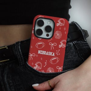 Custom Red White Football Phone Case | Doodle iPhone Case | Coquette Sports bild 8
