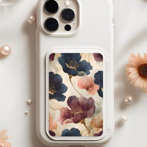 Cartera MagSafe con diseño floral / Cartera fina de inspiración vintage / Cartera para teléfono / Funda MagSafe a juego / Cartera minimalista
