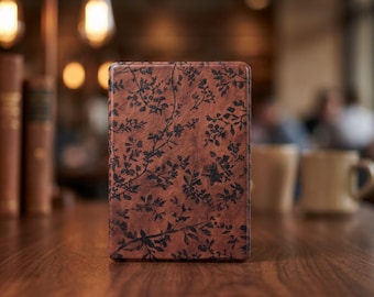 Dark Academia Kindle Case | Brown Botanical Kindle Cover | Kindle Paperwhite 2024 Case | Vintage Floral eReader Sleeve