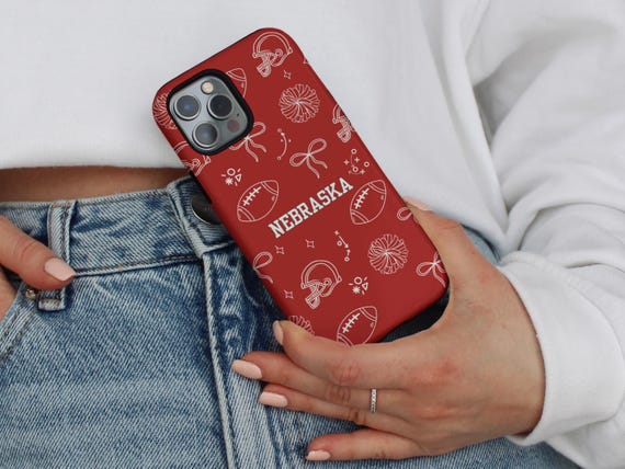 Custom Red White Football Phone Case | Doodle iPhone Case | Coquette Sports