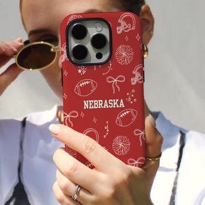 Custom Red White Football Phone Case | Doodle iPhone Case | Coquette Sports bild 9