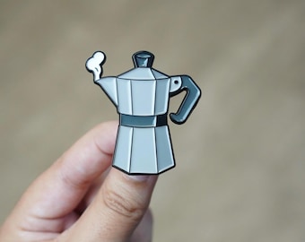 Moka Pot Enamel Pin | Coffee Lover Gift | Barista Coffee Pin | Italian Coffee Maker Art