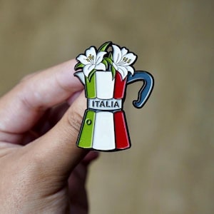 Italian Moka Pot | Caffettiera Macchinetta Pin | Italian Coffee Lover Gift | Barista Accessory | Cute Stocking Stuffer | Italy Gift