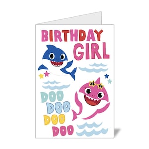 Plik kartek urodzinowych Baby Shark dla dziewczynki