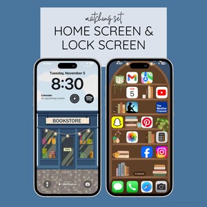 Bookstore Bookshelf iPhone Wallpaper | Digital Background for Ios 18 ...