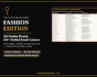 Fashion Brands Email List | 330+ Verified Fashion PR Contacts, UGC Creator Brand Deals, Influencer Pitch Directory with Tracker, Download