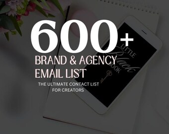 600+ Brand Email List for UGC Creators & Influencers | Lifetime Access, Always Updating | PR Contacts, Beauty, Fashion, Lifestyle