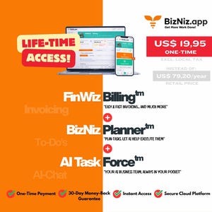 Bizniz.app: AI Task Planner & FINWIZ Billing Software (Life-Time Access)