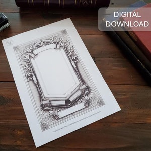 Bookplates - Printable Bookplates Digital Download - Victorian design Ex Libris book plate in multiple sizes, Digital Kit by Mark J Diez