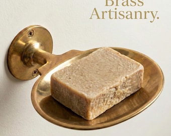 Handcrafted Unlacquered Brass Soap Dish: Moroccan Bathroom Decor