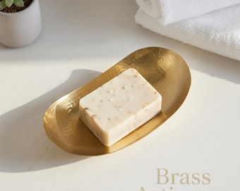 Handcrafted Brass Soap Dish: Moroccan Engraved Bathroom Accessory