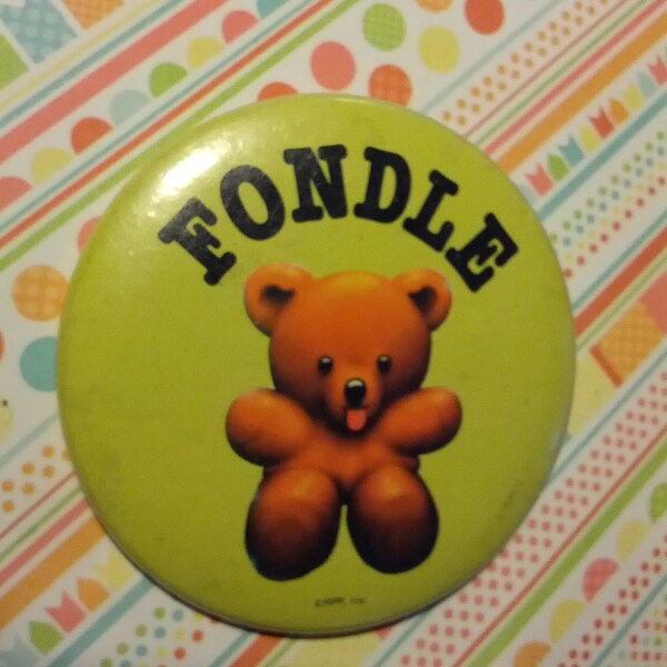 Teddy Bear 90s 80s button badge grunge boho art bizarre avant garde