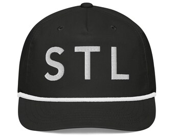 St. Louis (STL) Embroidered Rope Cap | St. Louis Trucker Hat | St. Louis Embroidered Hat | St. Louis Gift for Him Her