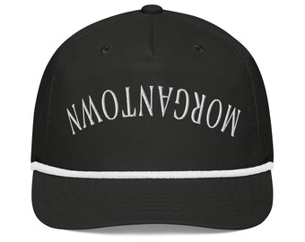 Morgantown West Virginia Rope Cap | Morgan Town Embroidered Hat | West Virginia Gift for Him Her