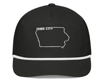 Iowa City Rope Cap | Iowa City Trucker Hat | Iowa City Embroidered Hat | Iowa City Gift for Him Her