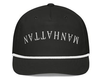 Manhattan Kansas Rope Cap | Manhattan Kansas Trucker Hat | Upside Down Flag Embroidered Hat | College Gift for Him Her