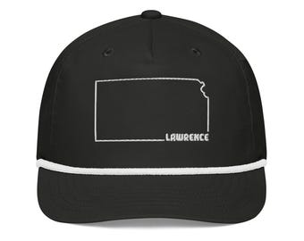 Lawrence Kansas Rope Cap | Lawrence Trucker Hat | Lawrence Kansas Embroidered Hat | Kansas Gift for Him Her