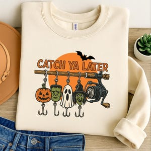 Halloween Catch Ya Later Fishing PNG – Patriotic Lure Clipart for Sublimation, Funny Design, Outdoor Fisherman PNG for Dad Shirt