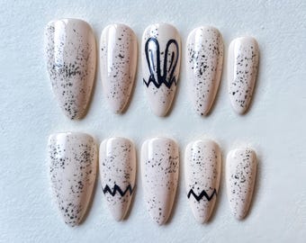 Easter Bunny Press-On Nails: Almond Chic White False Nails