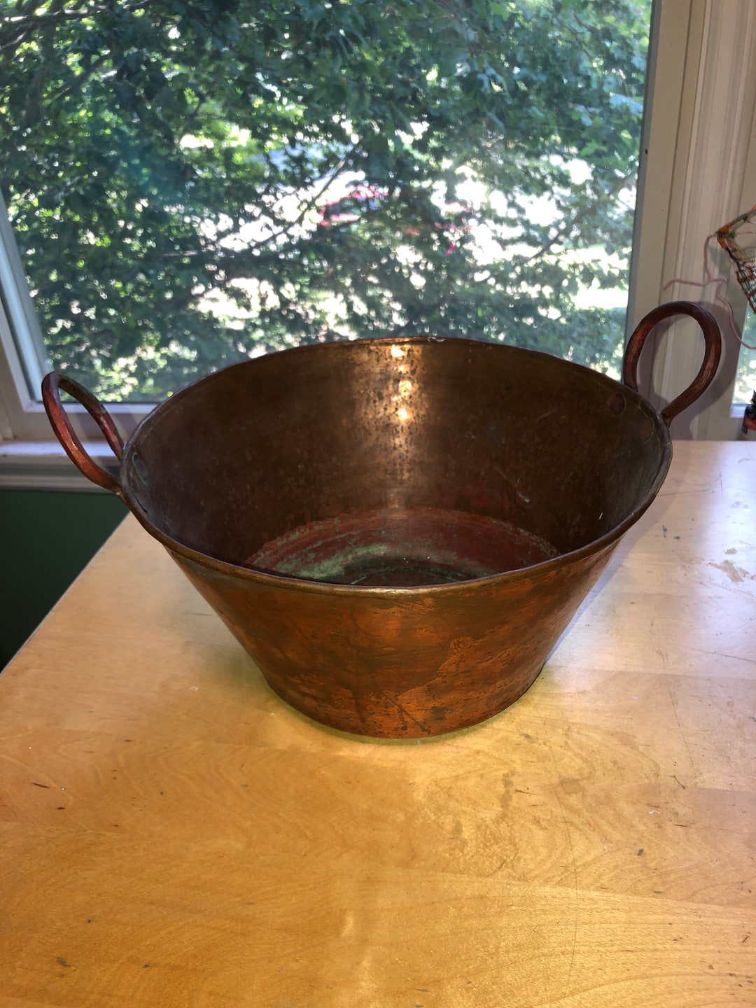Antique Copper Apple Butter Pot With Handles Etsy