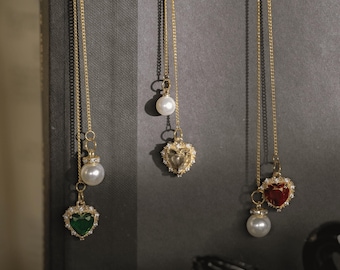 Gemstone Heart Metal Hook Bookmark