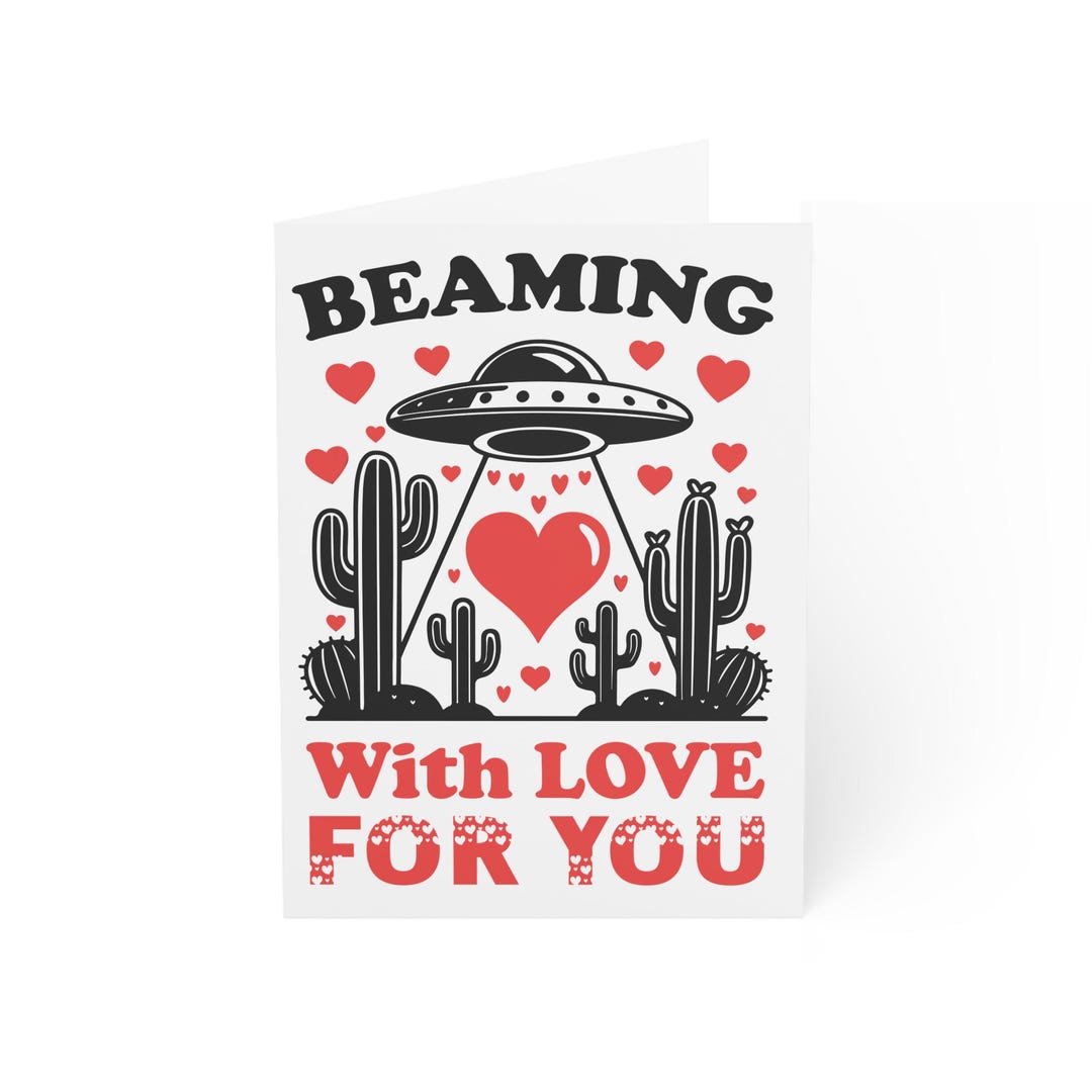 Retro UFO Valentines Card, Alien Abduction, ET Lover Gift - Etsy