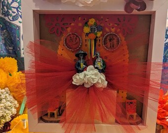 las dos juntitas : girlfriends mini altar shrine queer dia de los muertos display