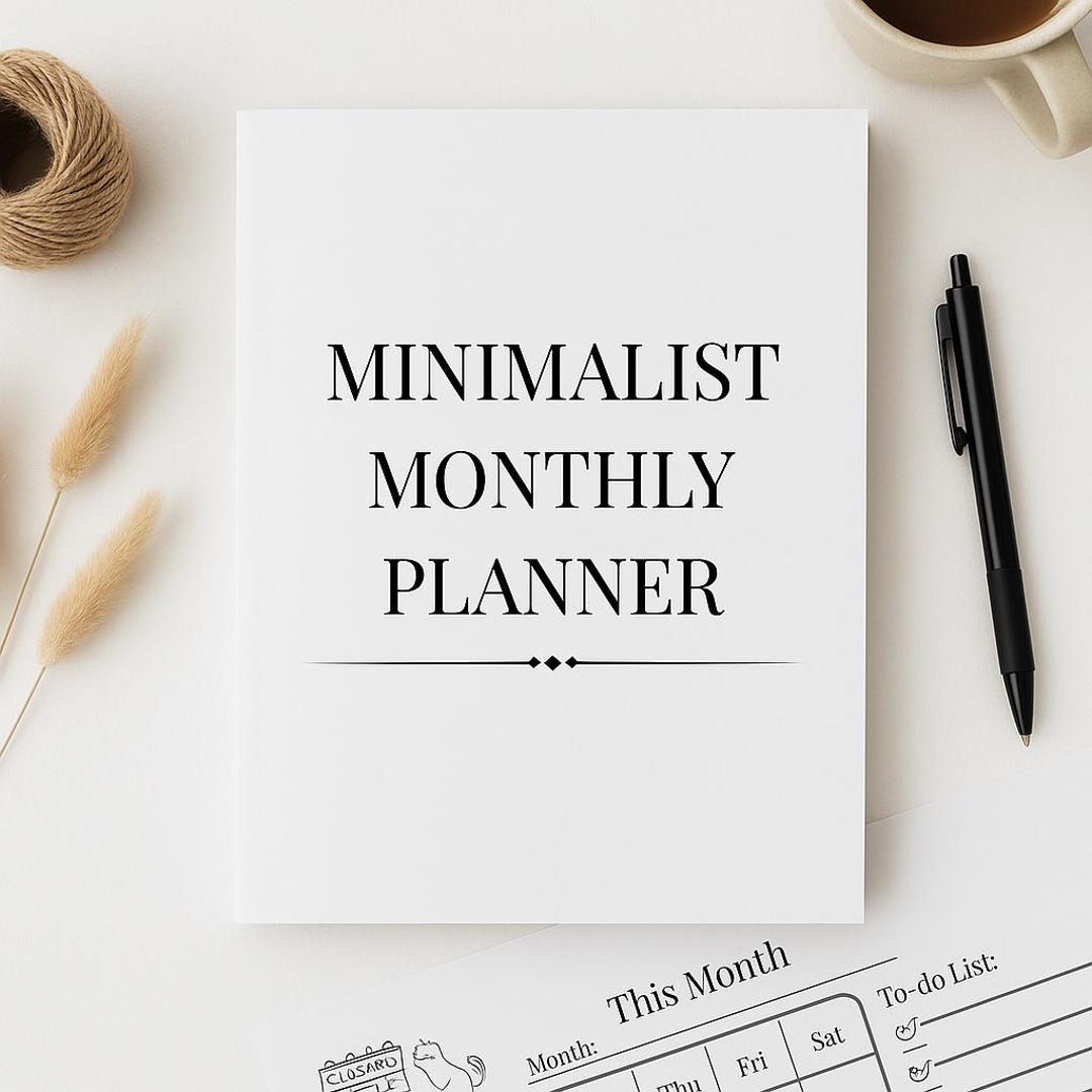 Minimalist Monthly Planner – Printable PDF - Etsy UK