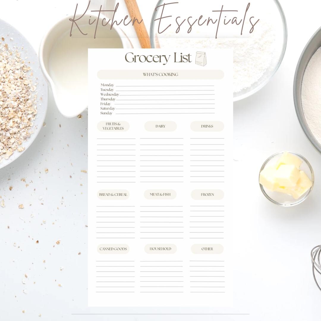 Groceries Checklist | Groceries List Printable | Pantry Harmony ...