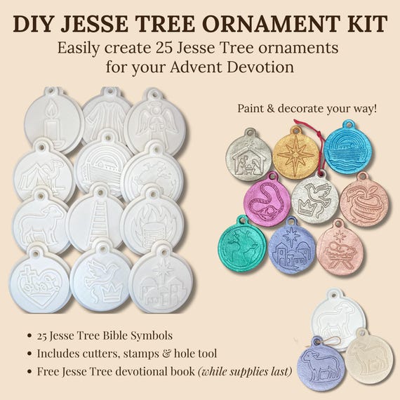 Jesse Tree Ornament DIY Kit • Advent Symbol Stamps & Clay Cutters