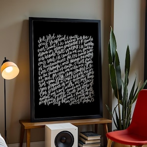 Psalm 23 (Full Chapter - Black) | Christian Wall Art | Hand Lettered Large Poster, Scripture Artwork | Physical Print (Unframed)