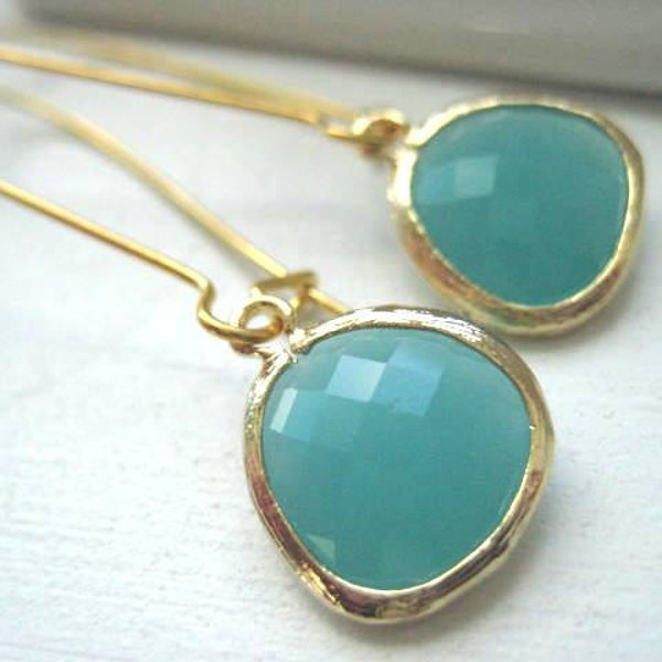 Kyle Earrings in Mint and Gold