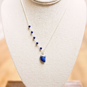 Asymmetrical Blue Blue Lapis and Sterling Silver Necklace image 4