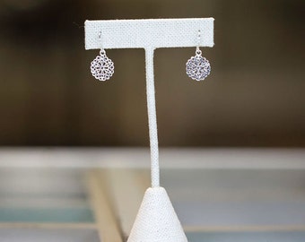 Sterling Silver Filigree Flower Earrings - As worn on This is Us