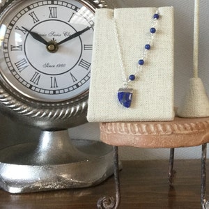 Asymmetrical Blue Blue Lapis and Sterling Silver Necklace image 3