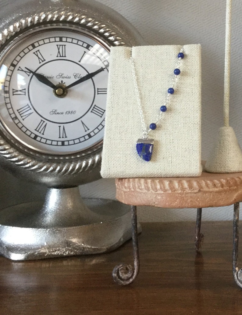 Asymmetrical Blue Blue Lapis and Sterling Silver Necklace image 3