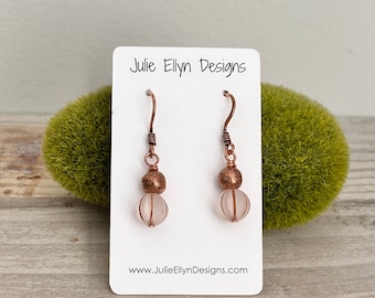 Worn on When Calls the Heart - Copper Drop Earrings